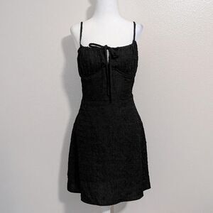 NWT Tilly's West of Melrose Black Corset Mini Dress with Bow Detail | Size L